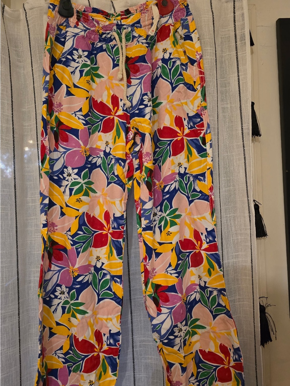 Floral Wide-Leg Track Pants - Multicolor